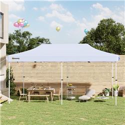 84C-249 Outsunny 10 x 20 ft. Aluminum Pop Up Canopy Folding Instant Shelter Party Tent with Wheeled Bag