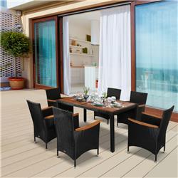 Picture of 212 Main 861-035V01 Outsunny Patio Dining Set&#44; Cream & White - 7 Piece