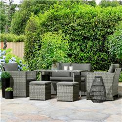 Picture of 212 Main 861-040V01GY Outsunny Patio Dining Set&#44; Mixed Gray - 6 Piece