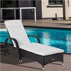 Picture of 212 Main 862-005CF Outsunny Reclining Chaise Lounge Chair&#44; Dark Coffee
