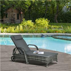 Picture of 212 Main 862-005V01 Outsunny Reclining Chaise Lounge Chair&#44; Mixed Gray