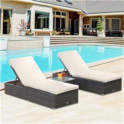 Picture of 212 Main 862-009BN Outsunny Outdoor Lounge Chairs&#44; Brown - Set of 2