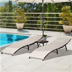 Picture of 212 Main 862-017 Outsunny Patio Chaise Set&#44; Beige - Set of 2
