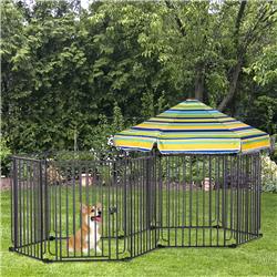Picture of 212 Main D02-064 PawHut Dog Playpen with Door & Removable Cover for Small & Most Medium Sized Dogs Indoor & Outdoor Use - 47 in.