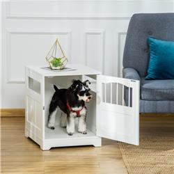 Picture of 212 Main D02-072WT PawHut Wooden & Wire Dog Crate with Surface Stylish Pet Kennel & Magnetic Doors&#44; White