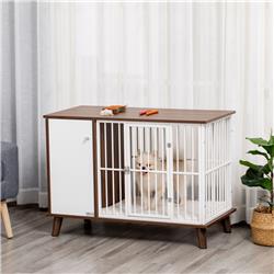 Picture of 212 Main D02-073V80 PawHut Furniture Style Dog Crate with Wooden Top Door for Small Dogs&#44; Brown