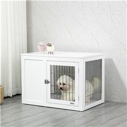 Picture of 212 Main D02-081V80WT PawHut Dog Crate Furniture Wire Indoor Pet Kennel Cage&#44; White