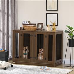 Picture of 212 Main D02-087V00WN PawHut Furniture Style Dog Crate with Removable Divider&#44; Walnut