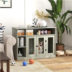 Picture of 212 Main D02-088V80GY PawHut 47 in. Dog Crate Furniture with Storage for Large Medium Dogs&#44; Gray