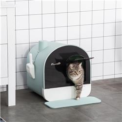 Picture of 212 Main D31-050 PawHut Cat Litter Box with Lid Covered Litter Box for Indoor Cats with Tray&#44; Green Scoop - 17 x 17 x 18.5 in.