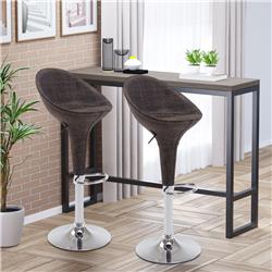 Picture of 212 Main 02-0229 Homcom Adjustable Bar Stools Rattan Bar Height Barstools with Swivel for Pub Counter Kitchen - Set of 2