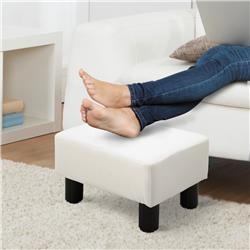 Picture of 212 Main 02-0240 Homcom Ottoman Foot Rest Small Foot Stool with Faux Leather Upholstery&#44; Bright White