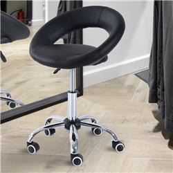 Picture of 212 Main 02-0696 Homcom Crescent Rolling Salon Stool with Adjustable Height&#44; Black