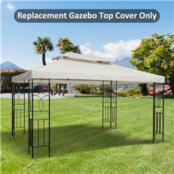 100110-052CW Outsunny 13.1 x 9.84 ft. Gazebo Replacement Canopy, Cream & White
