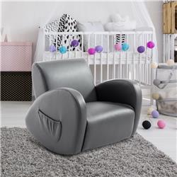 Picture of 212 Main 310-015 Qaba Kids Sofa Rocking Chair with Side Pocket PU Leather Toddler Armchair for Children&#44; Gray