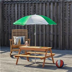 343-033 Outsunny Kids Picnic Table with Umbrella & Storage Inside