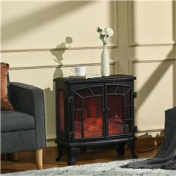 820-125V80 Homcom Electric Fireplace Heater, Black