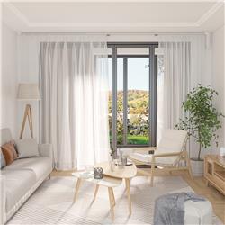Picture of 212 Main 830-641V81WT 180 in. Homcom Automatic Smart Curtains System with Alexa&#44; White