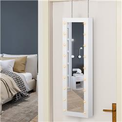 Picture of 212 Main 831-328WT Homcom Jewelry Armoire with Mirror & 18 LED Lights&#44; White