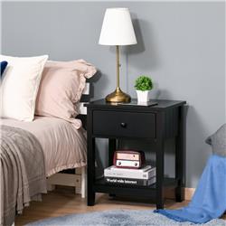 Picture of 212 Main 831-362BK Homcom 2-Tier Side Table End Table with Drawer & Storage Shelf&#44; Black