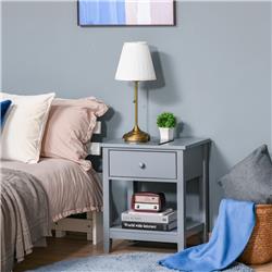 Picture of 212 Main 831-362GY Homcom 2-Tier Side Table End Table with Drawer & Storage Shelf&#44; Gray