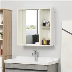 Picture of 212 Main 834-414WT 31.5 x 25.5 in. Kleankin Medicine Bathroom Cabinet with Mirror&#44; White Wood Grain