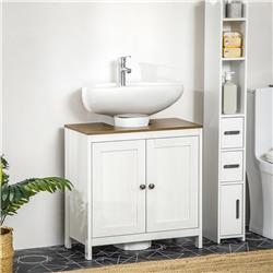 Picture of 212 Main 834-455 Kleankin Modern Sink Bathroom Cabinet&#44; Antique White & Walnut
