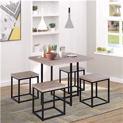 Picture of 212 Main 835-083 Homcom Dining Table Set&#44; Natural Wood & Black - 5 Piece