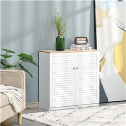 Picture of 212 Main 838-096 Homcom Storage Cabinet Kitchen Sideboard with Louvered Doors&#44; White