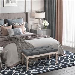 Picture of 212 Main 838-160V80 15.75 in. Homcom Vintage Ottoman&#44; Grey