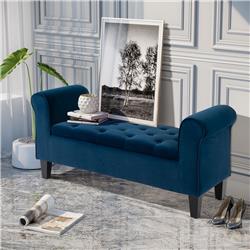 Picture of 212 Main 838-170BU Homcom Button-Tufted Storage Ottoman Bench&#44; Blue