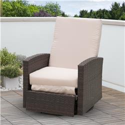 Picture of 212 Main 841-026 Outsunny Outdoor Wicker Swivel Recliner Chair&#44; Khaki