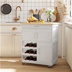 Picture of 212 Main 801-179 Homcom Rolling Cart Kitchen Island&#44; Crystal White
