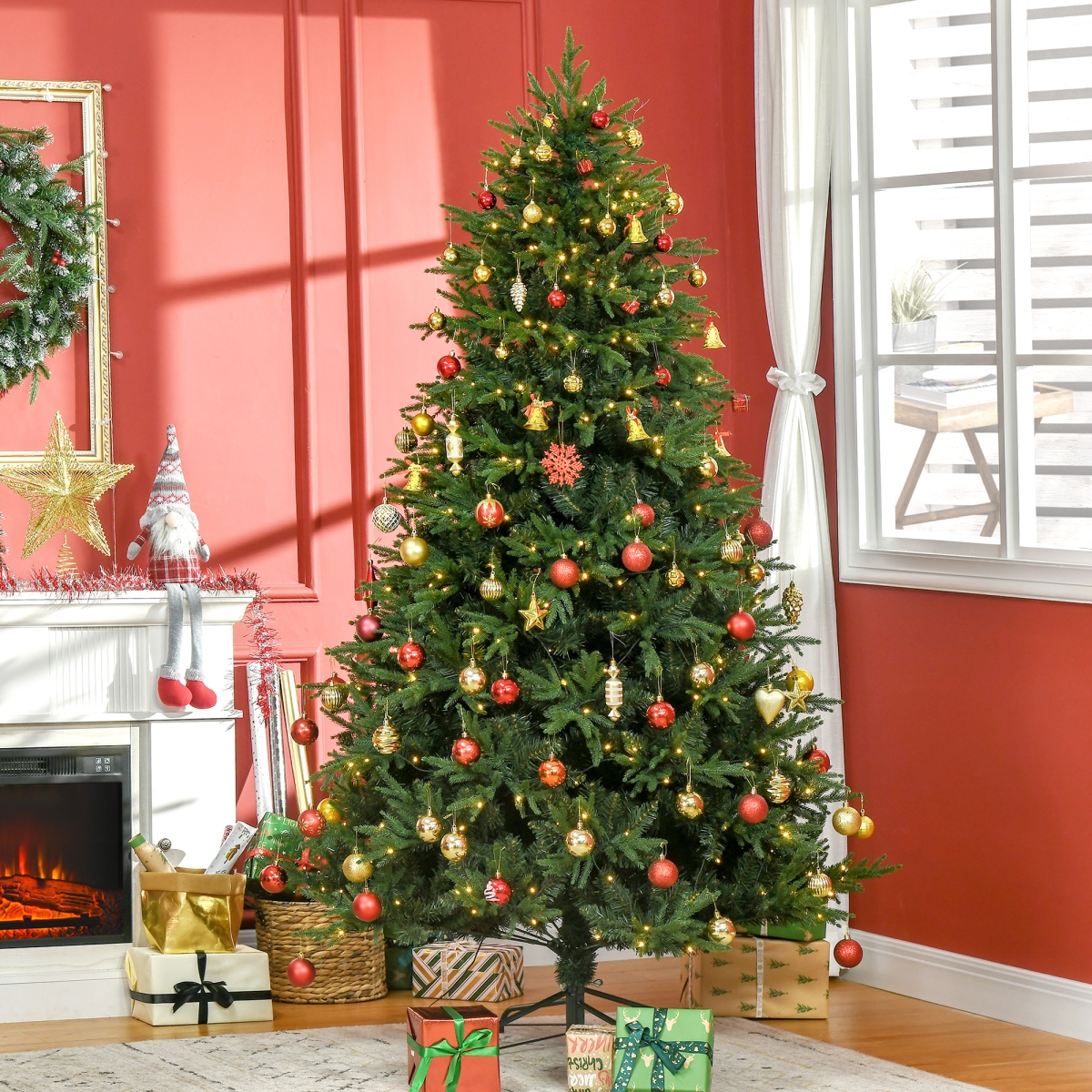 Picture of 212 Main 830-536V81GN 7 ft. Tall Prelit Full Artificial Christmas Tree with Realistic Branches&#44; 400 Warm White LED Lights & 4030 Tips - Green