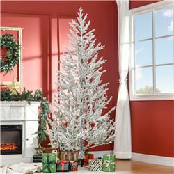 Picture of 212 Main 830-548V00GN 7 ft. Homcom Snow Flocked Artificial Christmas Tree with 240 Fir Realistic Branches&#44; Green & White