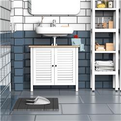 Picture of 212 Main 834-286 Homcom Undersink Restroom 2-Tier Anti-Slip Storage Basin with Sink Pipe Slot&#44; White