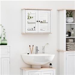Picture of 212 Main 834-303 Kleankin Medicine Cabinet for Bathroom with Mirror&#44; White & Wood Grain Top