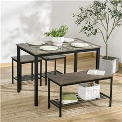 Picture of 212 Main 835-643 Homcom Industrial Dining Table Set&#44; Rustic Brown - 4 Piece