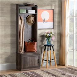 Picture of 212 Main 837-227BN Homcom Rustic Hall Tree with Shoe Storage & Entryway Bench with Coat Rack&#44; Brown