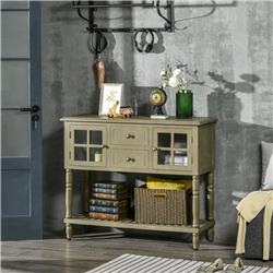 Picture of 212 Main 837-245LG Homcom Vintage Console Table with 2 Drawers & Cabinets&#44; Light Grey
