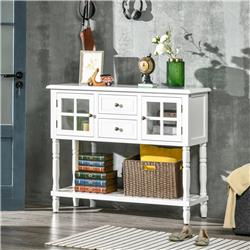 Picture of 212 Main 837-245WT Homcom Vintage Console Table with 2 Drawers & Cabinets&#44; White