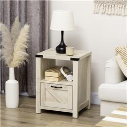 Picture of 212 Main 838-006AK Homcom Industrial Side Table with 1 Drawer 1 Shelf Retro End Desk with Big Tabletop for Living Room Bedroom - Natural