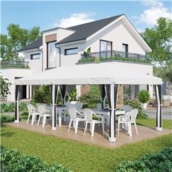 840-012V02CW 10 x 20 ft. Outdoor Outdoor Pop Up Canopy Tent with Sidewalls - Cream & White