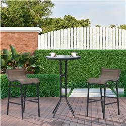 Picture of 212 Main 840-020 Outsunny Bar Height Outdoor Bistro Set&#44; Black & Tan - 3 Piece