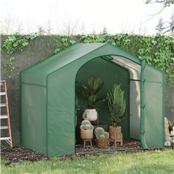 845-154V03DG 6 x 3 x 6 ft. Outsunny Portable Walk-in Greenhouse with Roll-up Zipper Door & Steel Frame - Green