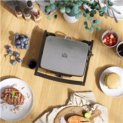 Picture of 212 Main 800-132 Homcom 4 Slice Panini Press Grill Stainless Steel Sandwich Maker with Non-Stick Double Plates - Silver & Black