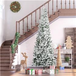 Picture of 212 Main 830-361V02 9 ft. Homcom Artificial Flocked Christmas Tree Decoration for Party with Automatic Open - Green