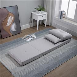 Picture of 212 Main 833-965V80GY Homcom Convertible Floor Chair Sofa Bed - Light Grey