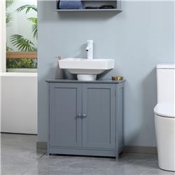 Picture of 212 Main 834-079GY Homcom Under Sink Bathroom Cabinet with 2 Doors & Shelf - Grey