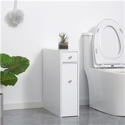 Picture of 212 Main 834-186V01 Homcom Small Bathroom Storage Slim Bathroom Storage Cabinet Wooden Toilet Floor Organizer with Drawers - White